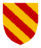 The coat of arms of Walraven: Bendy Or and gules.